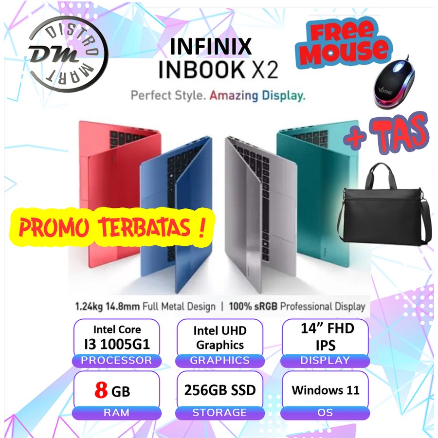 Laptop Infinix Inbook X1 Core i3-1005G1 8GB 256GB 14 INCH FHD IPS