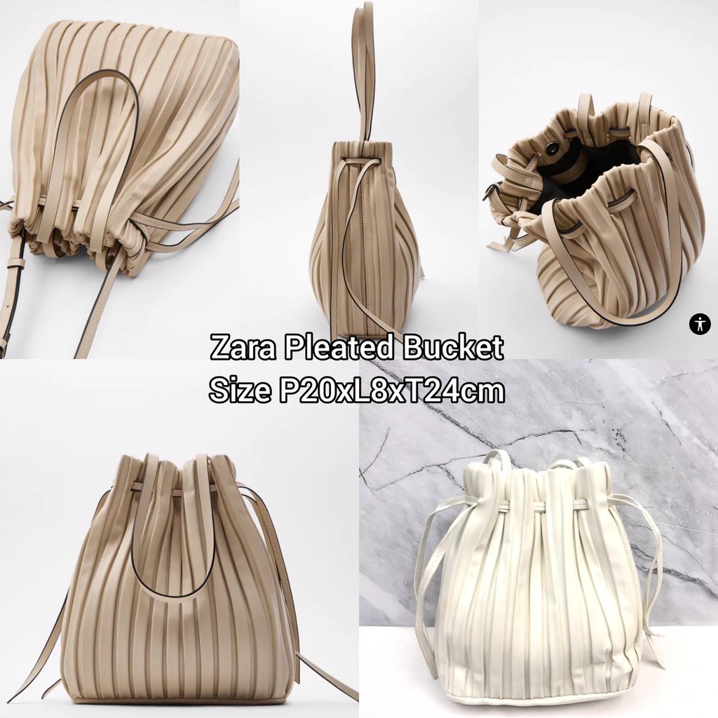 TAS ZARA PLEATED BUCKET SHOULDER BAG