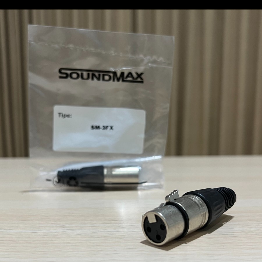 SOCKET SOKET CANON XLR FEMALE CEWEK SILVER PLATED LPS PERAK SOUNDMAX SM-3FX