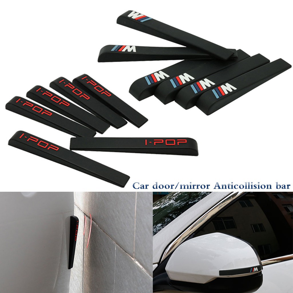 6 pcs Mobil Pintu anti-tabrakan Strip Kaca Spion Stiker Pelindung untuk bmw