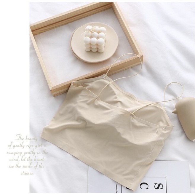 Tanktop korea seamless spaghetti strap tank top dalaman wanita pakaian perempuan bralette bra bh-3