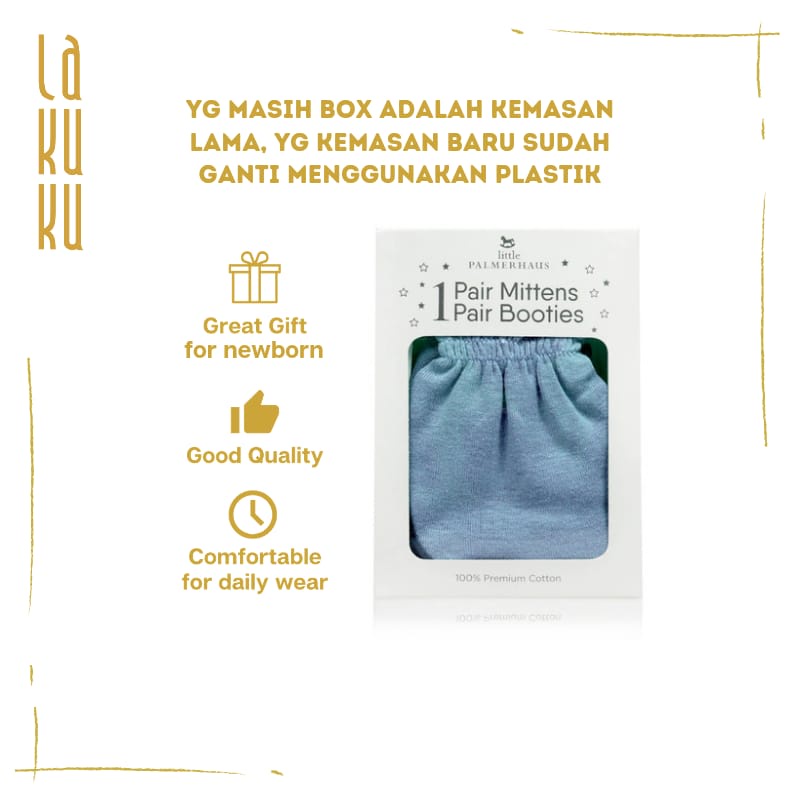Lakuku - [GROSIR] Mittens Booties Little Palmerhaus newborn- Sepasang sarung tangan dan sepasang sarung kaki bayi