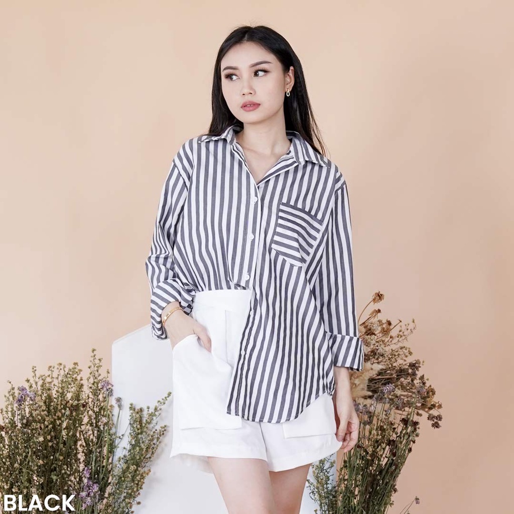 Nagita Oversized Shirt Kemeja Atasan Wanita