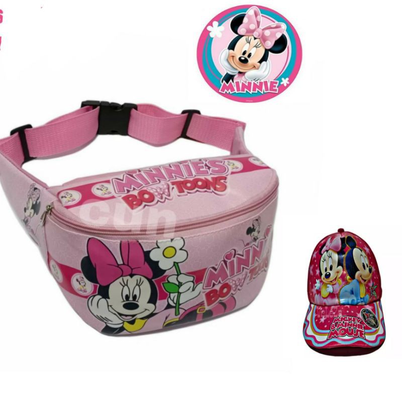 2in1 waistbag minnie mouse+topi minnie mouse