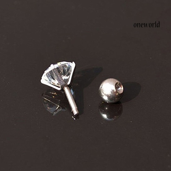 OW@ Men Women Rhinestone Cartilage Tragus Bar Helix Upper Ear Earring Stud Jewelry