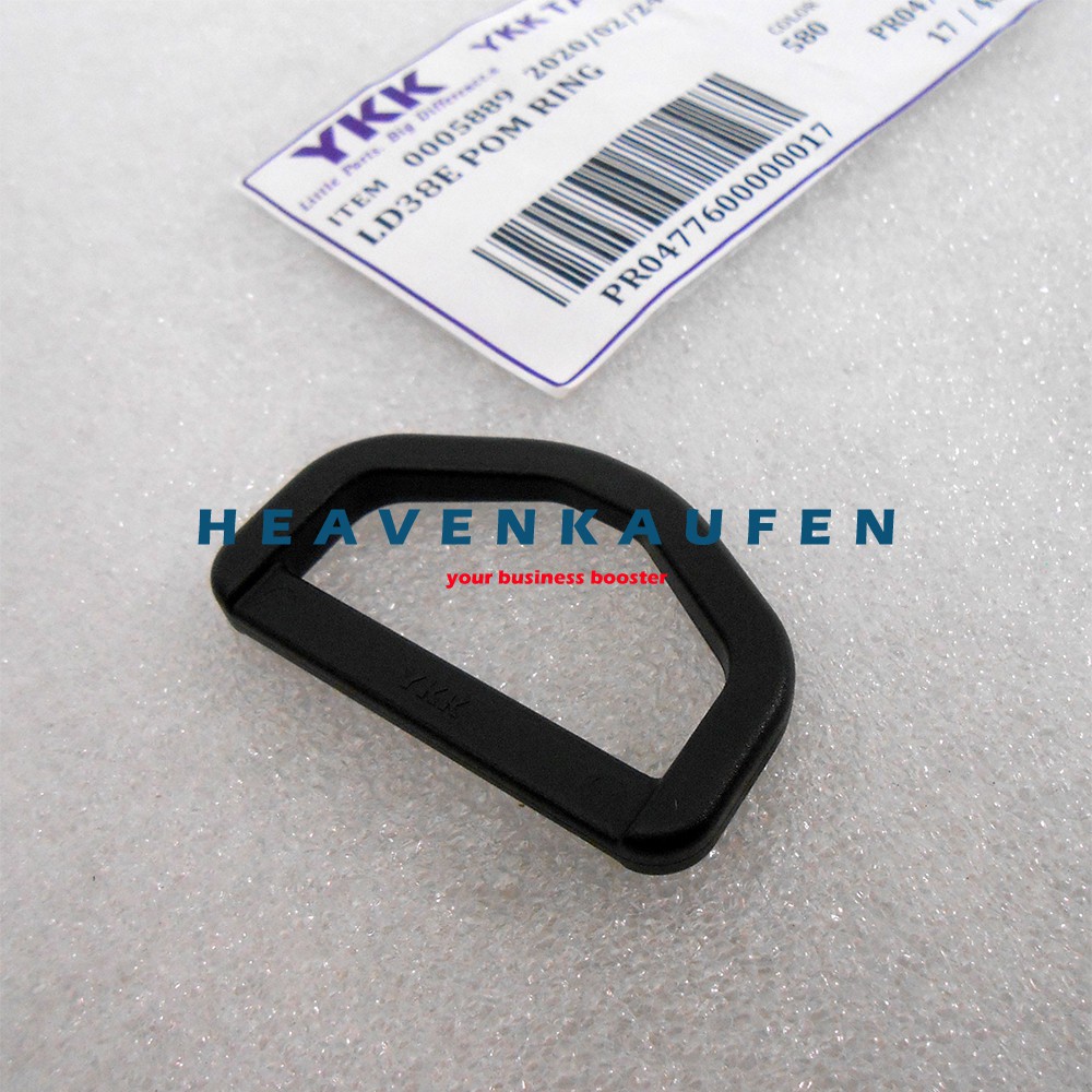 Ring D Tas Merek YKK 3,8 cm Hitam Poly Acetal (POM) Kuat Kokoh Bagus Kualitas Tinggi