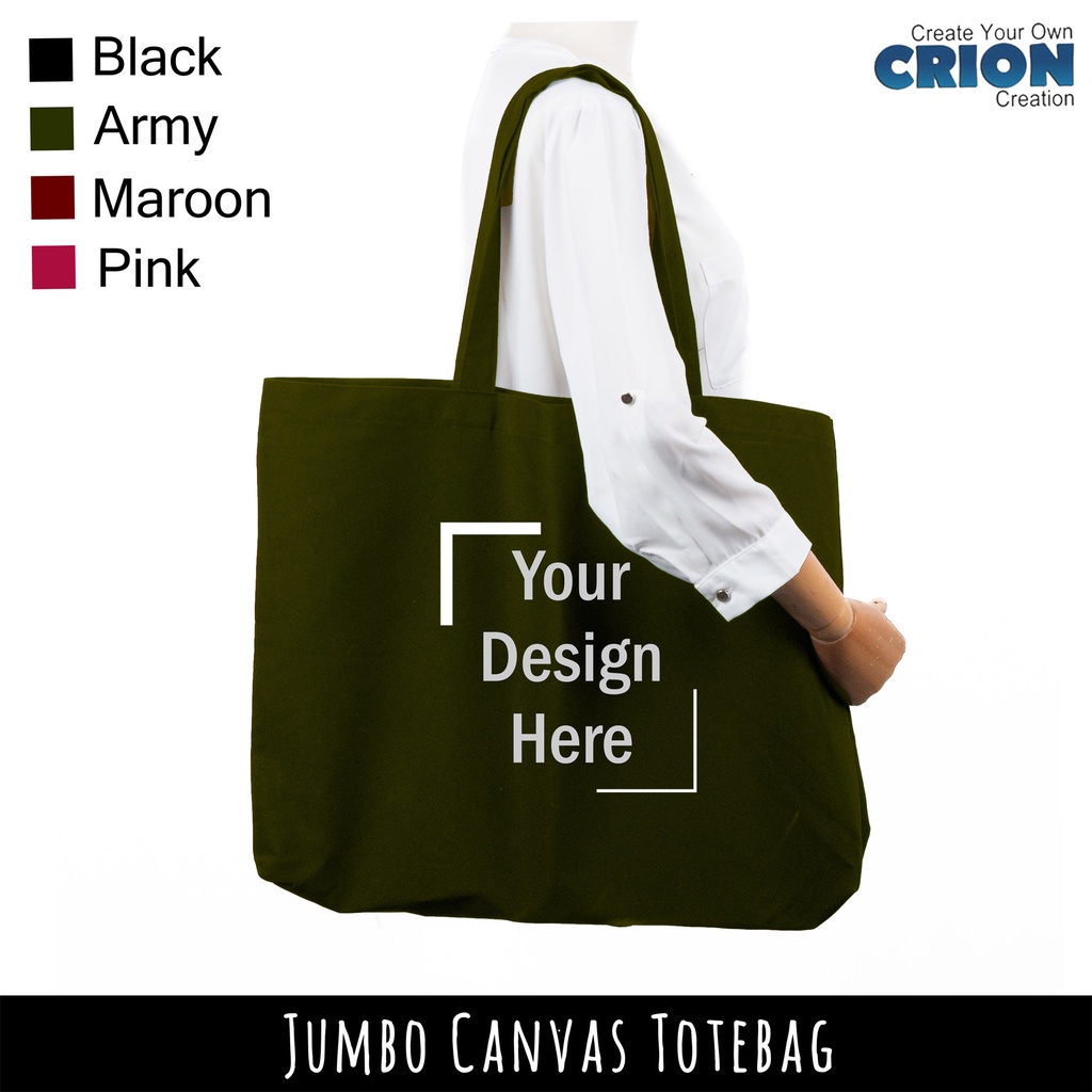 Totebag Canvas Jumbo Premium - Bisa Request Desain sendiri - by Crion