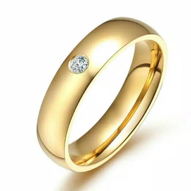 COD KK!!! CINCIN Kawin POLOS MATA Dapat 2 pcs Dan Free Box Cincin Model Love Berlapis Emas