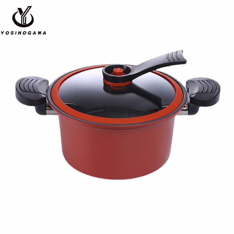 Panci Presto Teflon Pressure Cooker Pot Anti Lengket Panci Presto 3,5 Liter-yosinogawa