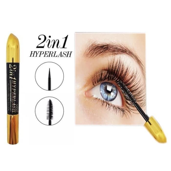 SALSA WaterProof HYPERLASH 2IN1 MASCARA EYELINER Maskara Eye Liner Ori