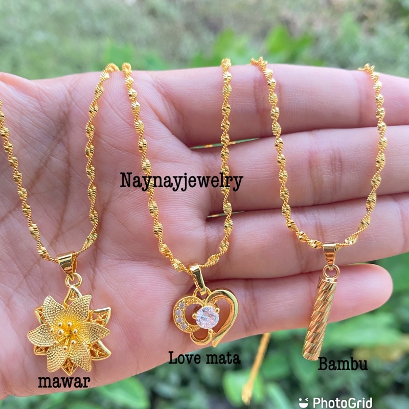 Kalung plintir warna kuning 24k mirip emas