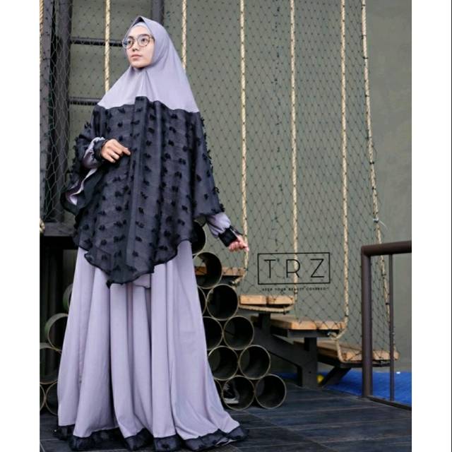 Ruby set dress gamis+khimar ori by TRZ
