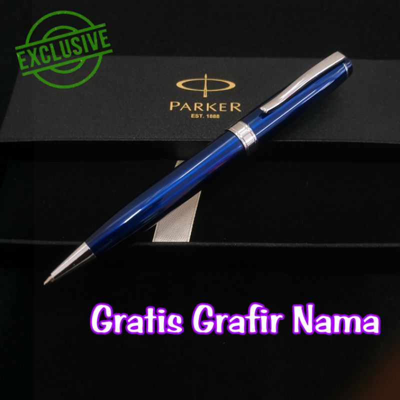 

pulpen ballpoint mewah Parker stainless exclusive gratis Grafir nama