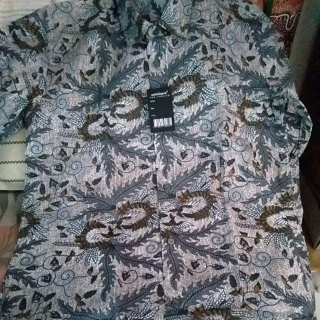 Kemeja Batik Pria Lengan Panjang Bl27 Katun Motif Modern Dixmont Semi Slimfit Premium