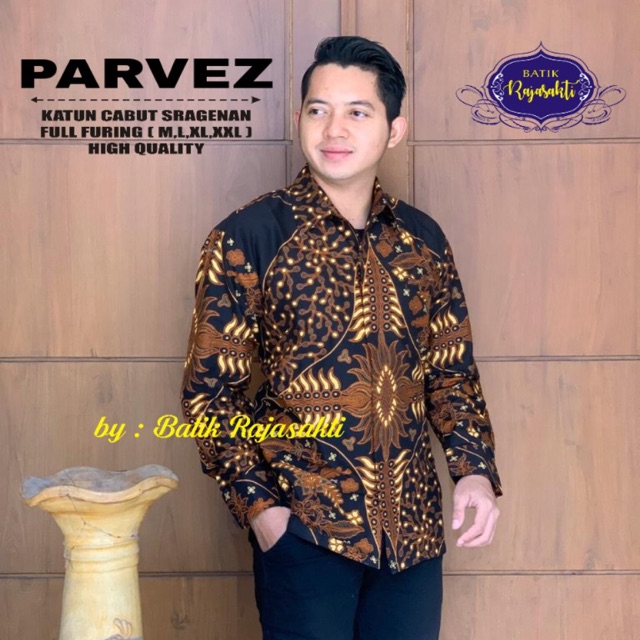 Batik Pria PARVEZ Katun Cabut Sragenan Full Furing Termurah