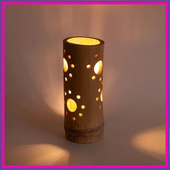 lampu tidur duduk bambu retro vintage
