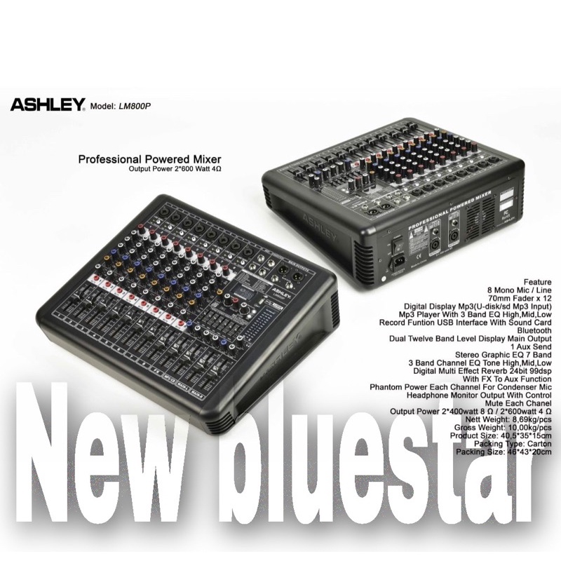 Power mixer Amplifier Ashley LM800P  8 Channel