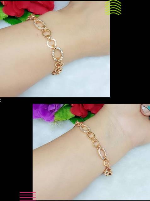 Gelang rantai Xuping permata lapis emas 18k