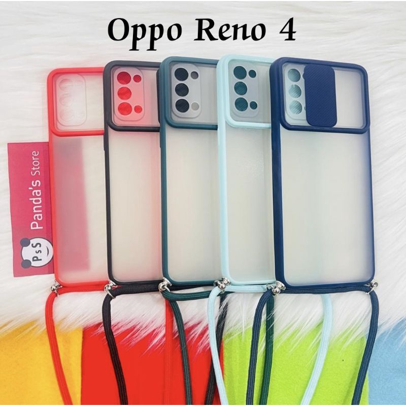 Oppo A94, Reno 4, Reno 4F, Reno 4 Pro Softcase dove sliding camera + Tali Laynard [Premium]