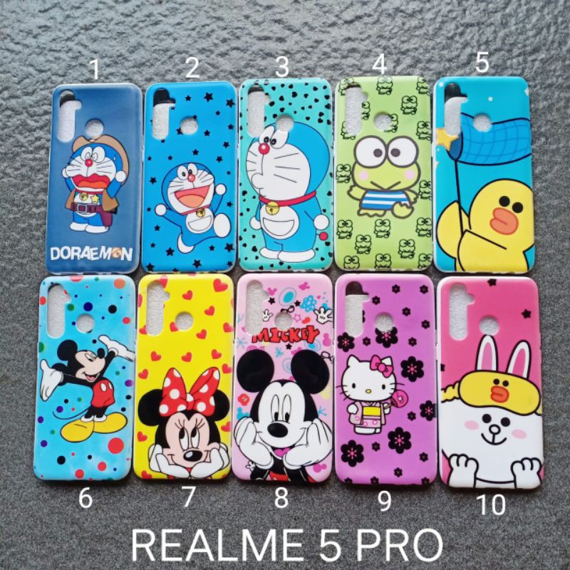 Case gambar Realme 5 pro . Q motif cewek ( 4 motif ) soft softcase softshell silikon cover casing kesing housing