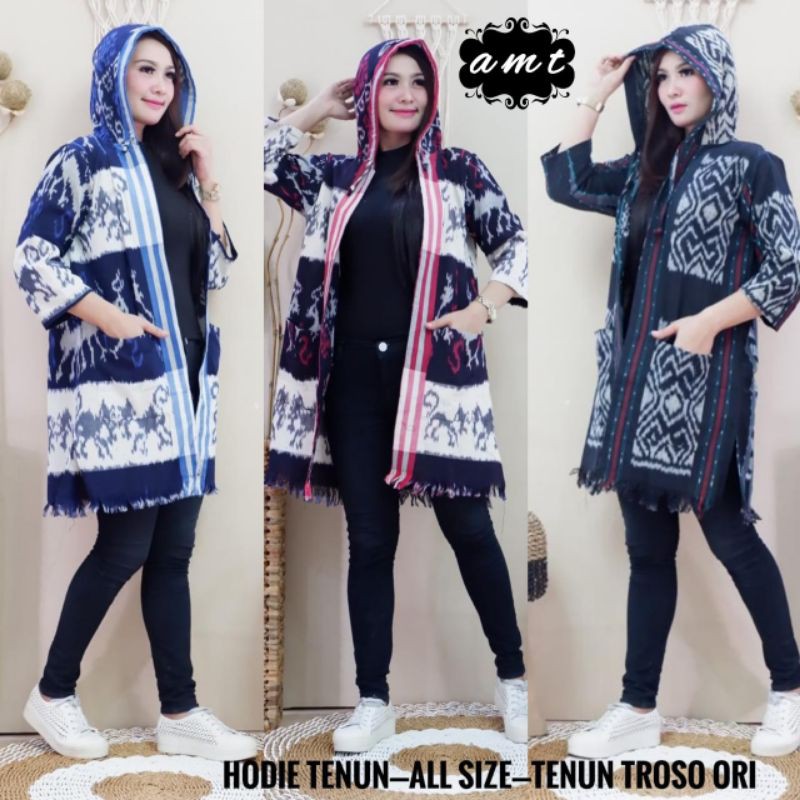 hodie batik tenun bisa cewek dan cowok/outer batik