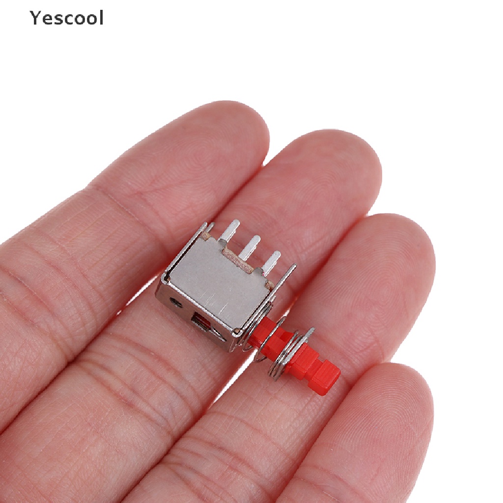 Yescool 10Pcs Kunci Saklar power A03 PS-22F03 6pin self-locking Warna Merah