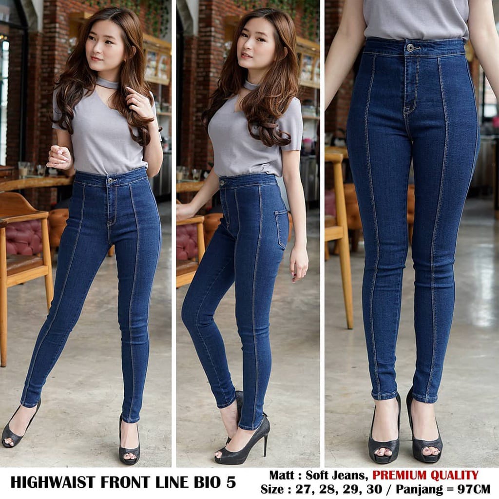 CELANA JEANS WANITA//HEIGWAIST TULANG