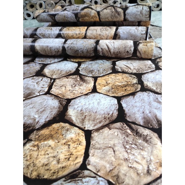 Wallpaper Dinding Motif Kayu Jati Besar Elegant