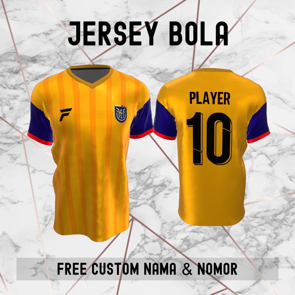 Jersey Ekuador Timnas Negara Bola Baju Kaos Custom Nama dan Nomor Punggung - 56