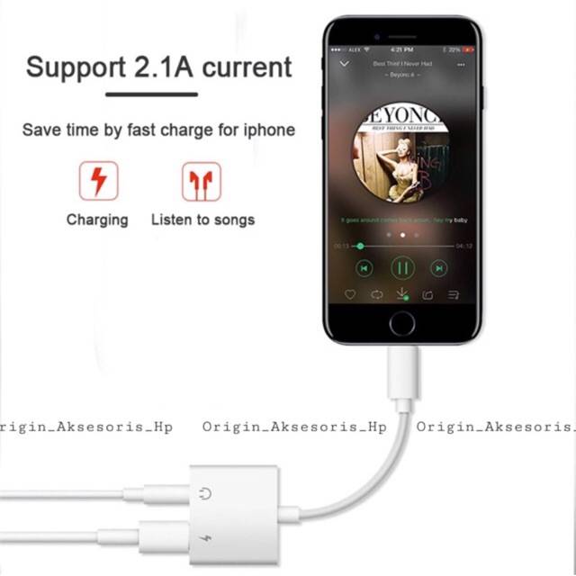 Termurah MEDAN Charging Lightning Adapter 3.5mm Jack Connecter untuk IP 7 8 + X 11 Pro 11Pro Audio Splitter 2 in 1