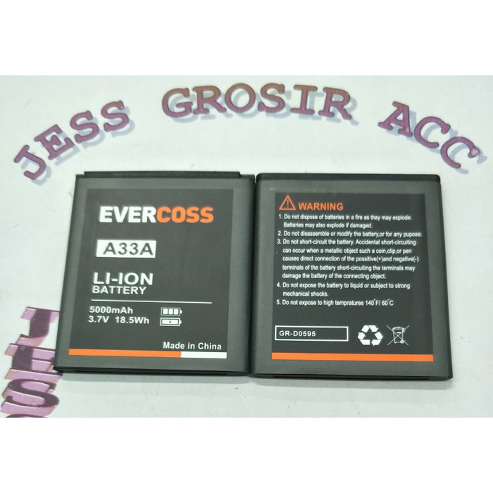 Baterai Battery Evercoss Evercross Cross A33A Double Power Protection - Hitam