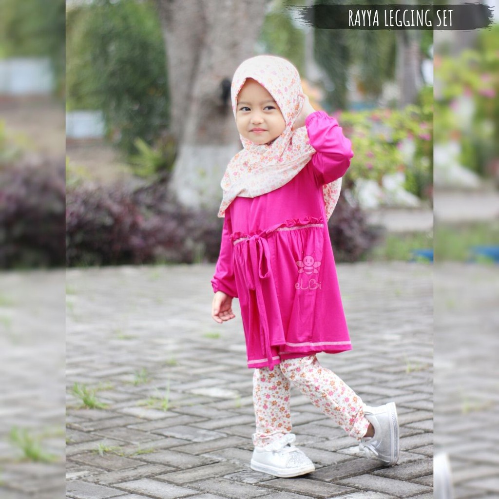 Setelan Baju Anak Perempuan - Gamis Kaos Anak Perempuan - Baju Muslim Anak Perempuan - Rayya