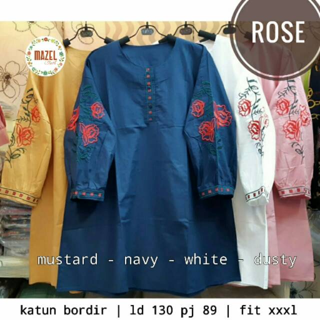 Blouse jumbo Rose Blouse, matt Katun bordir