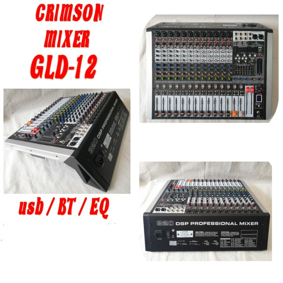 MIXER AUDIO 12 CHANNEL GLD-12 / GLD12 USB BLUETOOTH