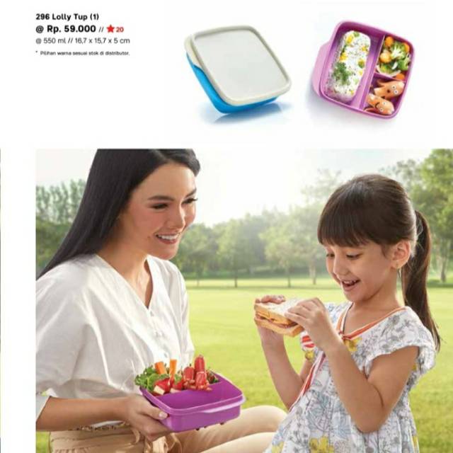 Wadah bekal tempat makan kotak makan lolly tup original tupperware