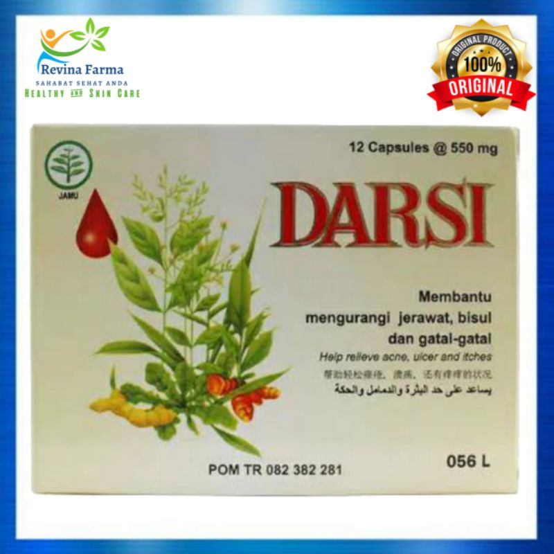 Jual Darsi 1 Box Isi 12 Kapsul Jamu Darsi Untuk Jerawat Bisul Gatel