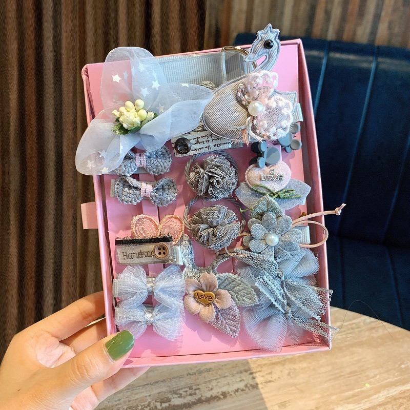 Ikat Rambut Anak Perempuan Import Box Unicorn Isi 18 Pcs Jepit Rambut Anak Cewek Impor