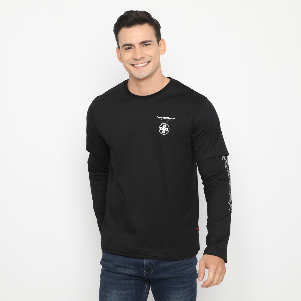 Peoples Kaos Unisex Double Layer Skeletons Logo - Hitam