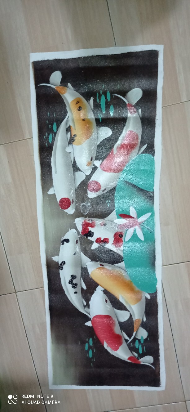 Lukisan Ikan Koi 30 X 90 Cm