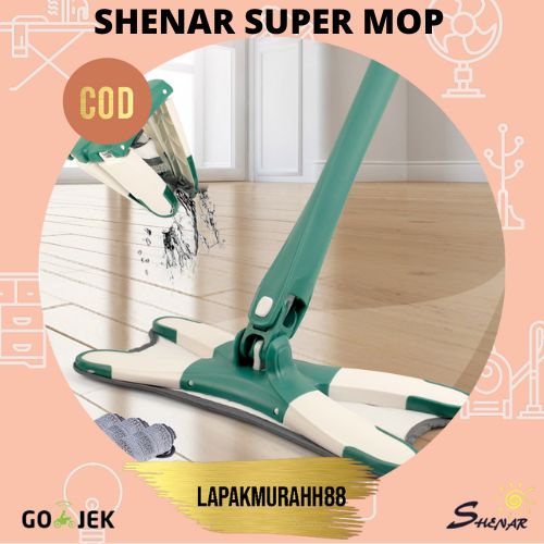 shenar super mop alat pel lantai flexible peras otomatis model x shape ringan   alat pel praktis tar