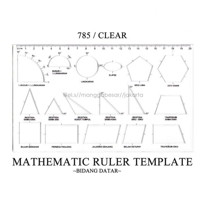 

Penggaris Mal Matematika Bidang Datar 785 Clear Edition
