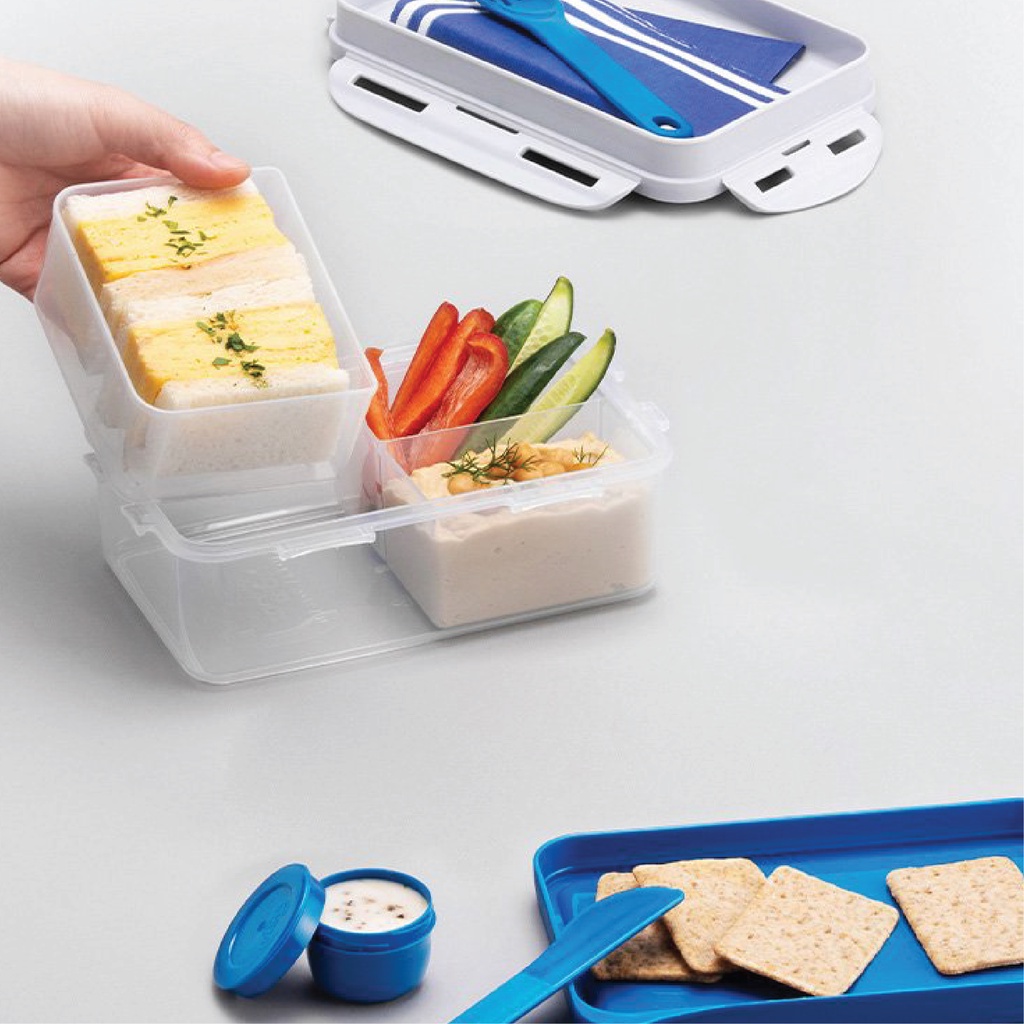 Lock &amp; Lock To-Go Lunch Box Blue 1L HPL817LB Kotak Makanan Bekal Lock n Lock