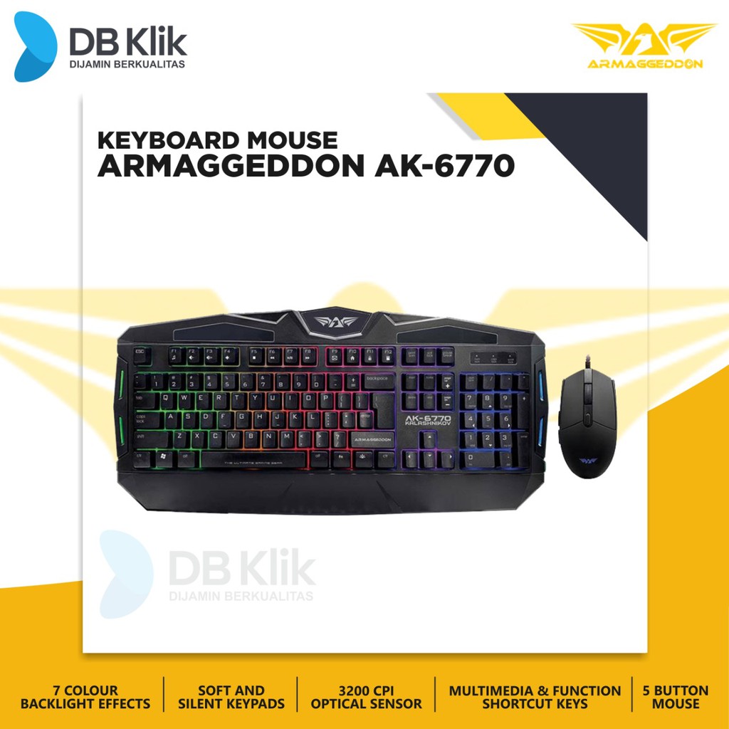 Keyboard Mouse Armaggeddon AK-6770 Wired 3200CPI - Armaggeddon AK6770