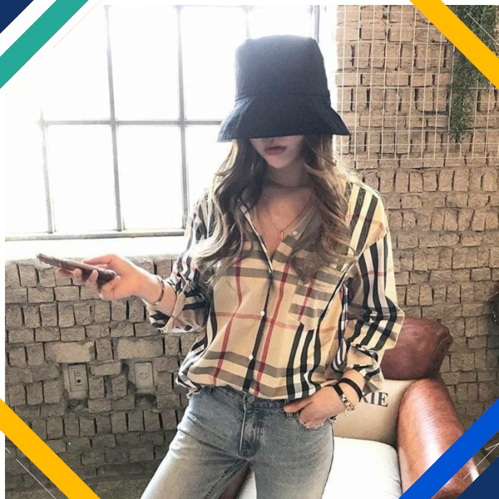 Kemeja Bulberyta cream Kekinian Baju Atasan Wanita 0117 Premium TFV