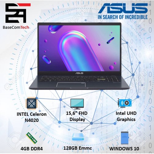 Laptop Asus Vivobook L510MA /L410MA INTEL N4020 RAM 4GB 256GB 15.6FHD W10 SLIM BEST SELLER-L510MA 128GB / 15