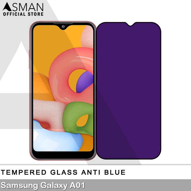 Tempered Glass Blue Light Full Lem Samsung Galaxy A01 Anti Radiasi Screen Protector