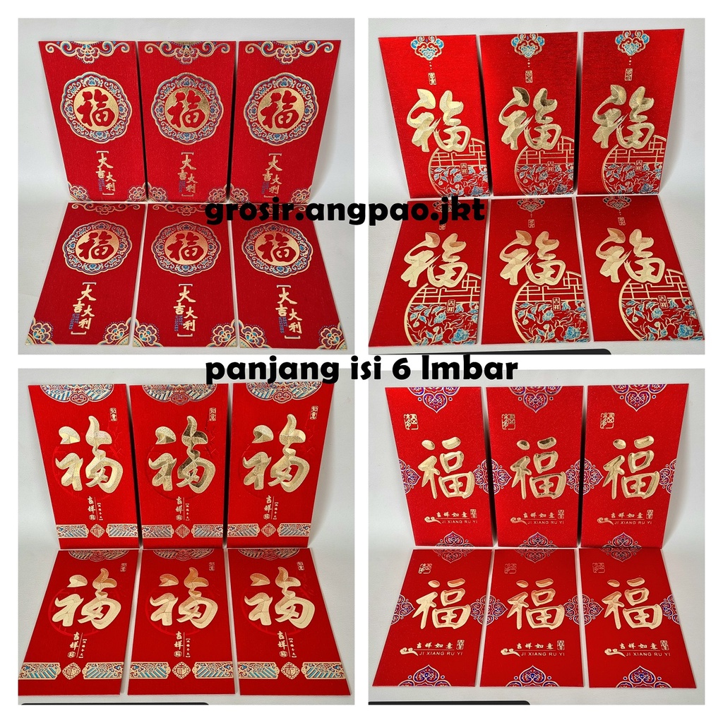 

ANGPAO IMLEK PANJANG FUK FU ANGPAO MURAH ANGPAO FUK PREMIUM ISI 6 GLITTER