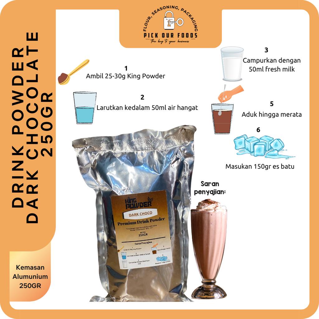 Premium Powder Drink / Bubuk Minuman Vanilla / Redvelvet / Cookie n krim / Dark Choco / Thai tea /  Cappucino / Matcha / Taro 250gram Termurah