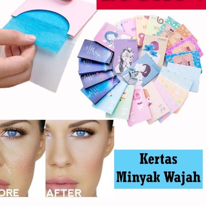 Kertas Linen Tissue Penyerap Minyak Wajah 50Pcs Menyerap Minyak Muka Wajah