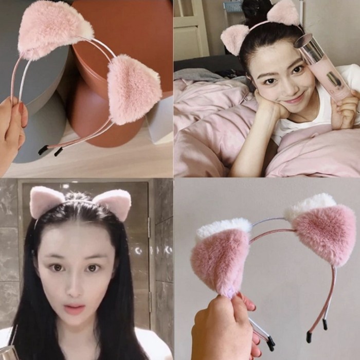 IK135 Bando Premium Lucu Cute CAT EAR HEADBAND Hair Accesories Korea